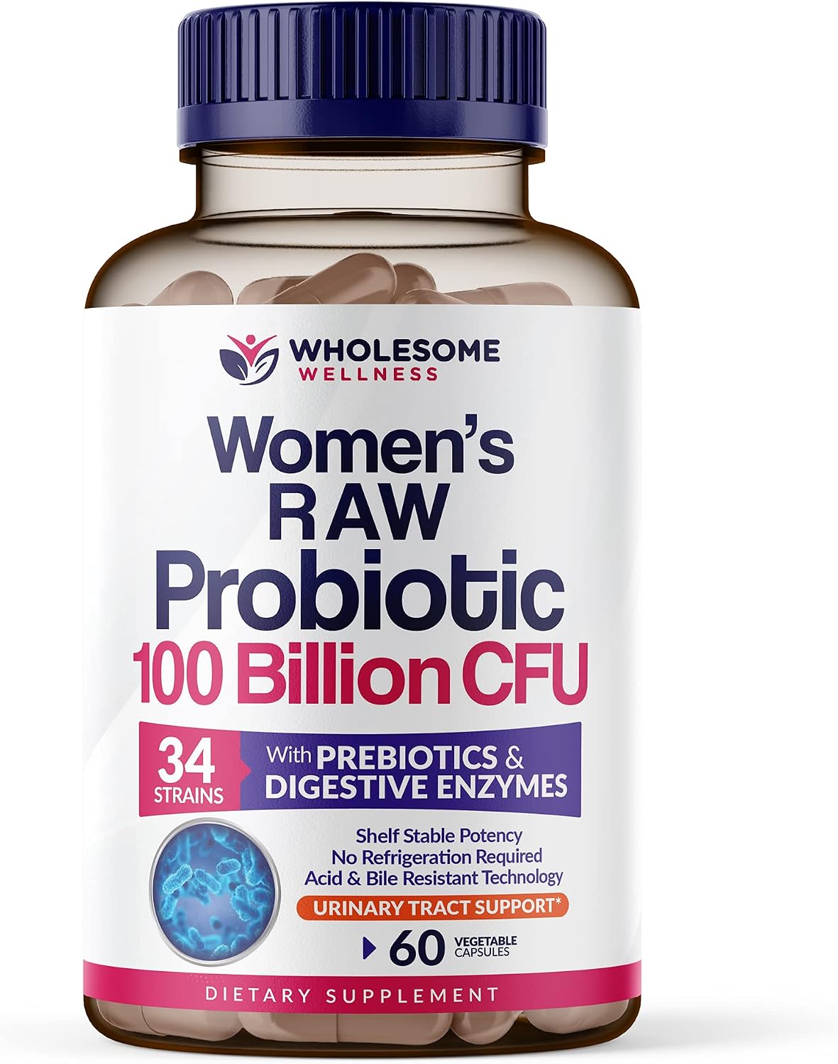 Wholesome Wellness Probiotics for Women 100 Billion CFUs with Prebiotics, Digestive Enzymes + Multi Collagen Protein Powder Hydrolyzed (Type I II III V X) Bundle Gsupps Australia