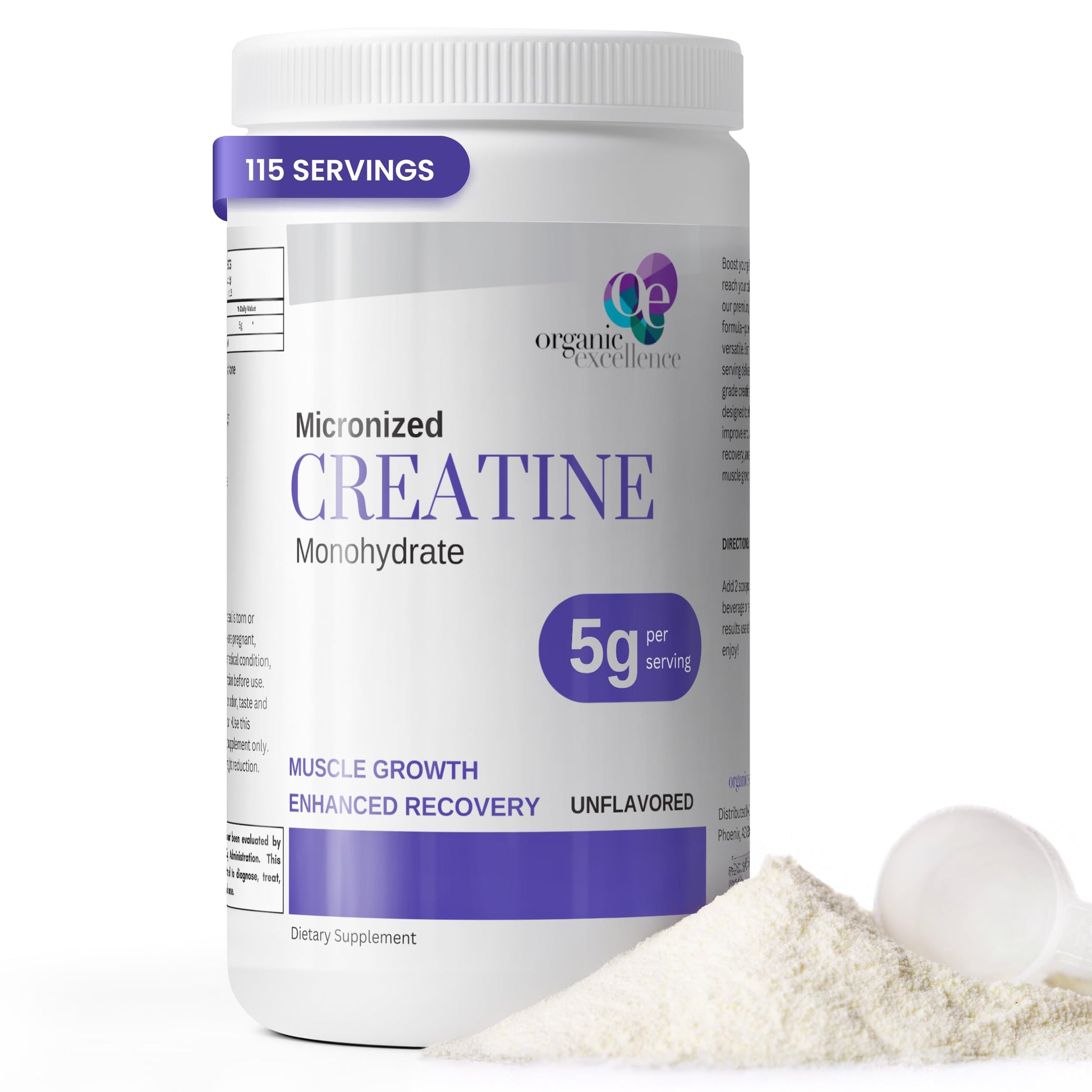 Organic Excellence Creatine Monohydrate – Micronized Creatine Powder for Muscle Growth, Strength & Recovery – Unflavored, 115 Servings Organic Excellence buy australia supplements