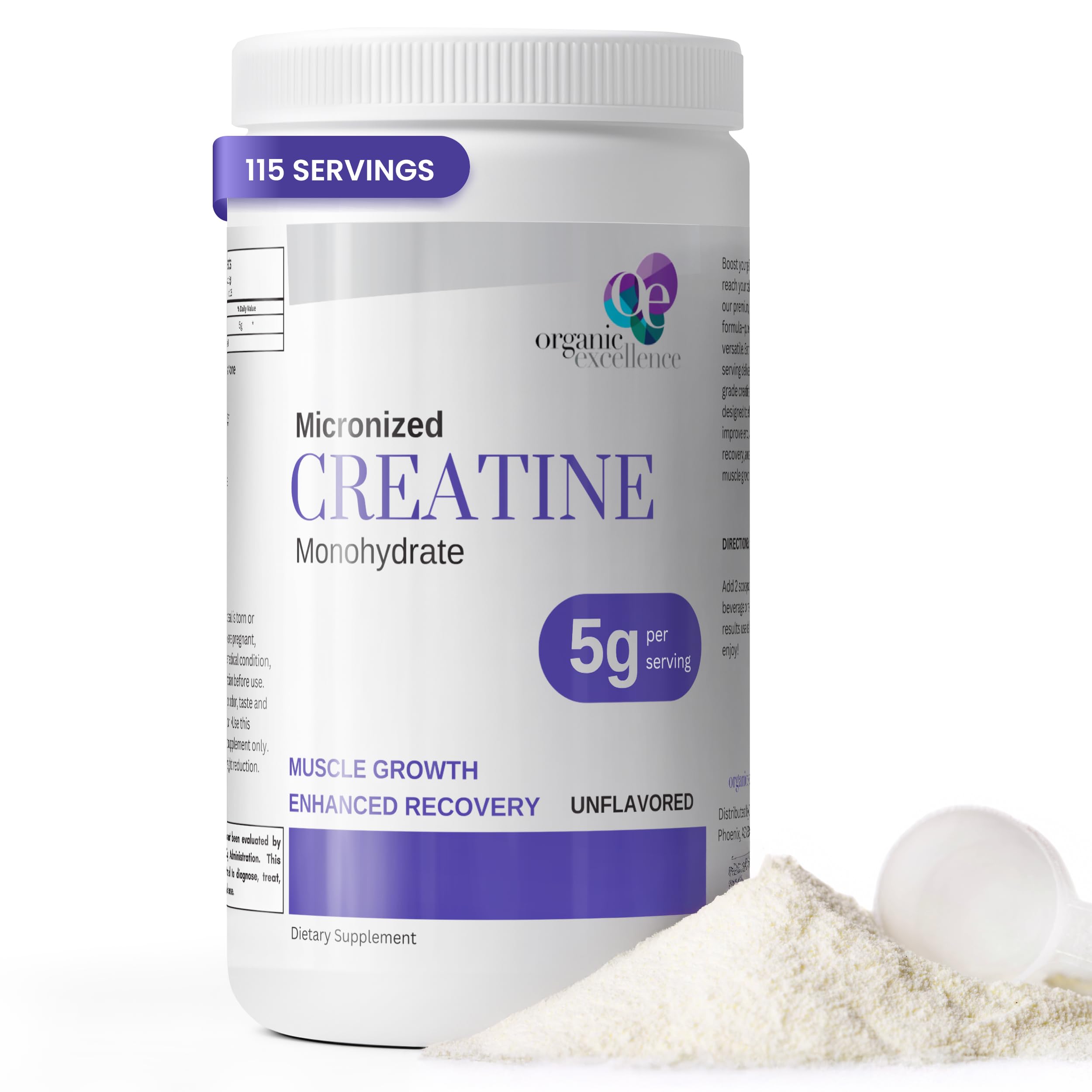 Organic Excellence Creatine Monohydrate – Micronized Creatine Powder for Muscle Growth, Strength & Recovery – Unflavored, 115 Servings Organic Excellence buy australia supplements
