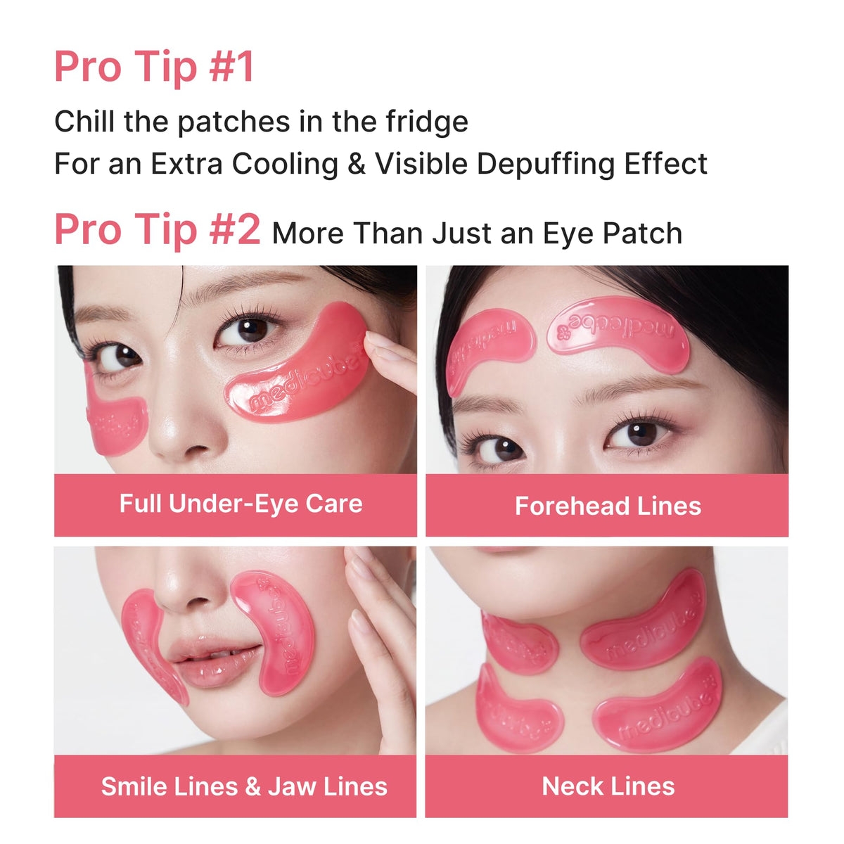medicube Jelly Eye Mask PDRN Pink Collagen - Hydrogel Eye Patches, 6 Pairs medicube