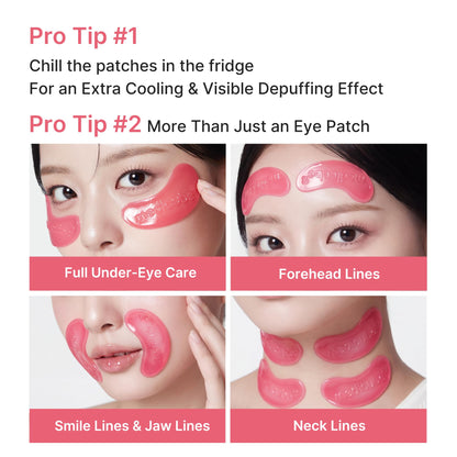 medicube Jelly Eye Mask PDRN Pink Collagen - Hydrogel Eye Patches, 6 Pairs medicube