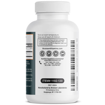 Bronson Vitamin K2 D3 (MK7) Supplement Non-GMO Formula Vitamin D3 5000IU (125 mcg) & 90 mcg K2 MK-7, Easy to Swallow D Bronson