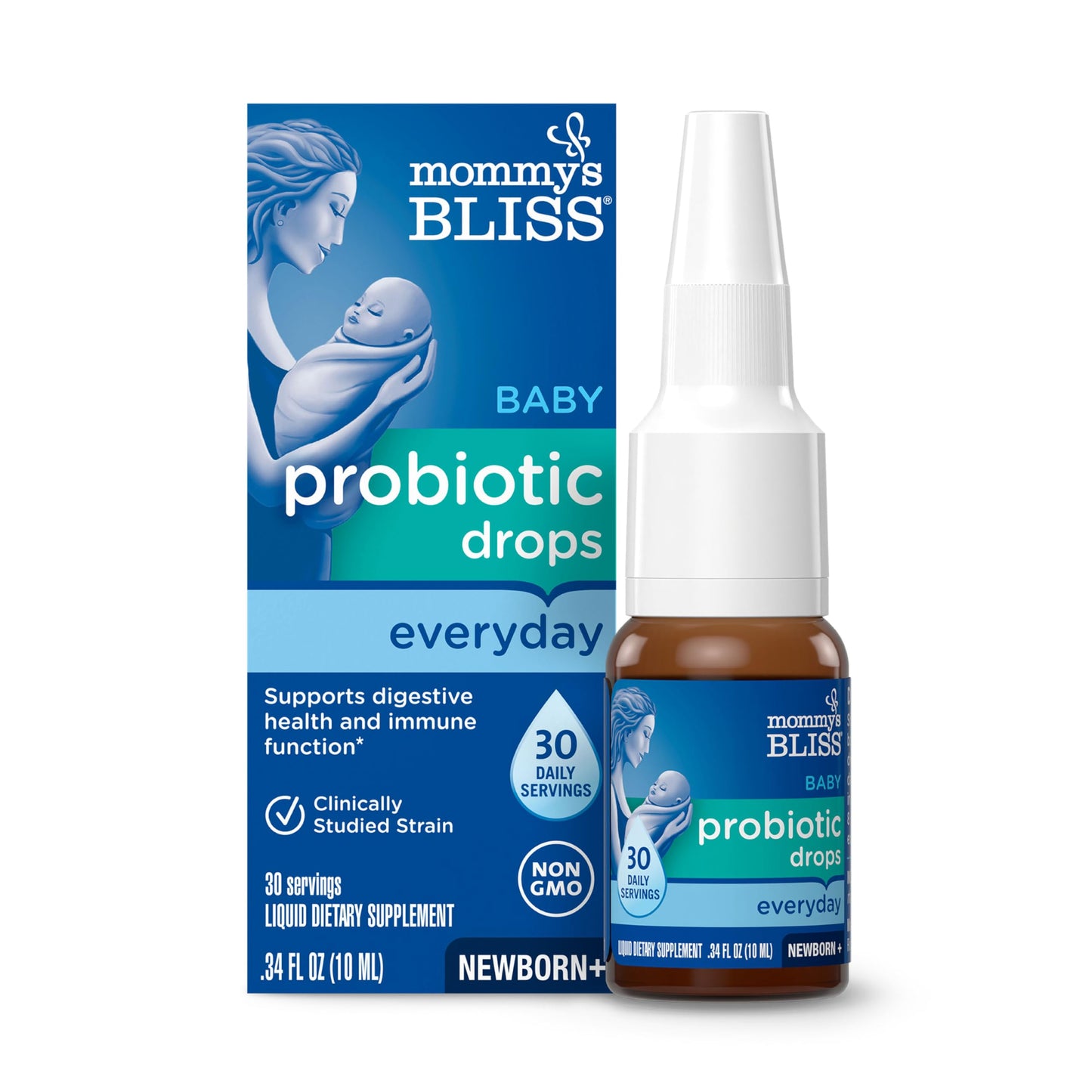 Mommy's Bliss Baby Probiotic Drops Everyday - Gas, Constipation, Colic Symptom Relief - Newborns & Up Mommy's Bliss