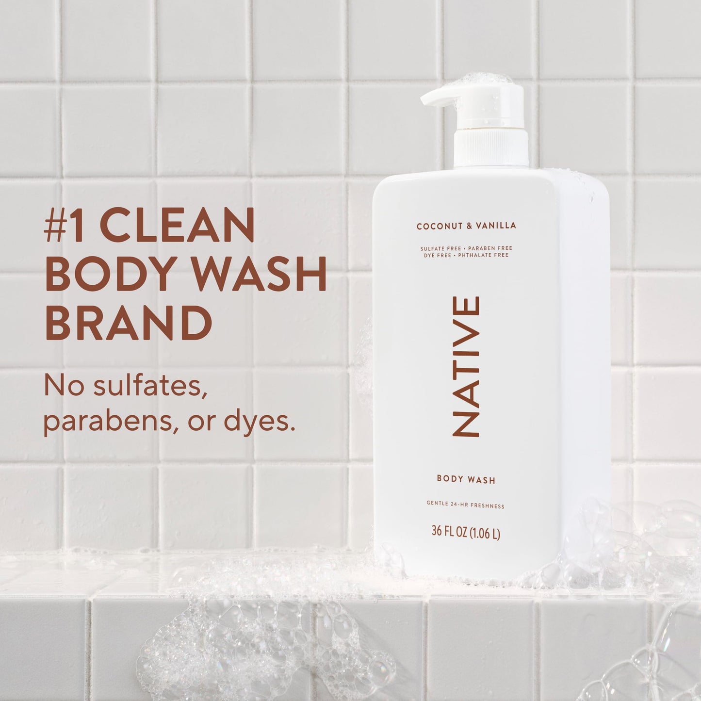 Native Sulfate Free Body Wash Contains Naturally Derived Ingredients | for Women & Men Native