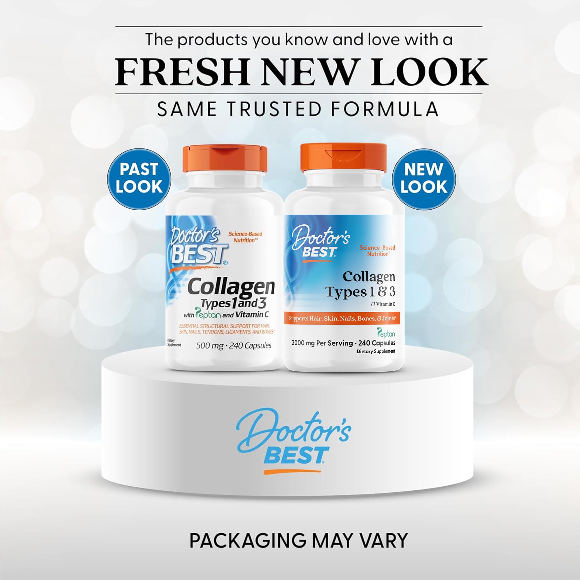Doctor's Best Collagen Types 1 & 3 with Vitamin C, Non-GMO, Gluten Free, Soy Free, Supports Hair, Skin, Nails, Tendons & Bones, 500 mg, 240 Caps (DRB-00263) Doctor's BEST buy australia supplements