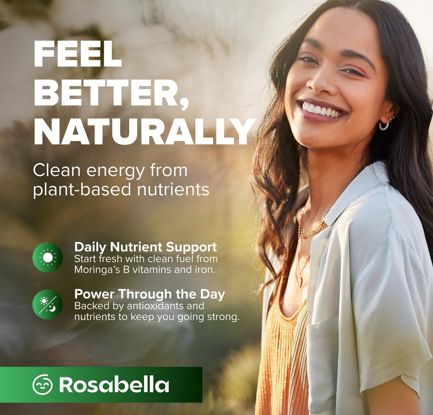 Rosabella Moringa Gummies – Moringa Leaf Extract 1000mg Equivalent Per Serving – Natural Energy & Balance – Non-GMO, Gluten-Free Superfood Rosabella
