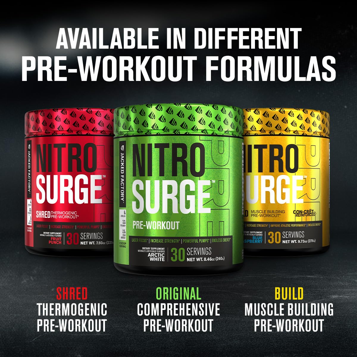 Jacked Factory NITROSURGE Shred Pre Workout Supplement - Energy Booster, Instant Jacked Factory buy australia supplements