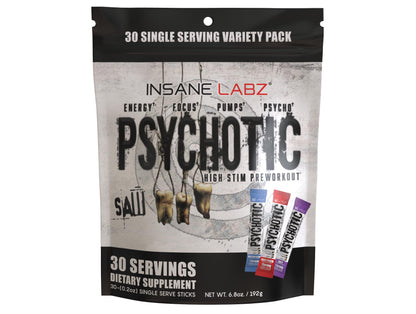 Insane Labz Psychotic Saw, High Stim Pre Workout Powder with OxyGold™ and AMPiberry®,Extreme Lasting Energy with Teacrine®,Focus with CognitIQ® and Endurance (30 Servings, Watermelon)