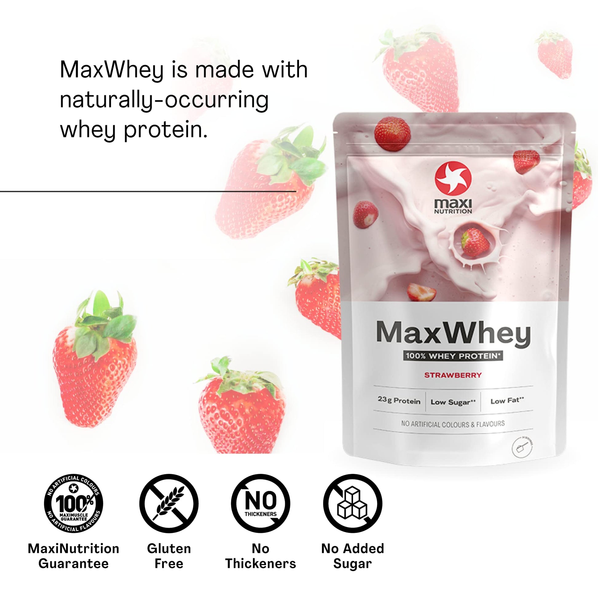 MaxiNutrition - MaxWhey - Whey Protein Powder Strawberry - Low-Fat - Low Sugar MaxiNutrition buy australia supplements