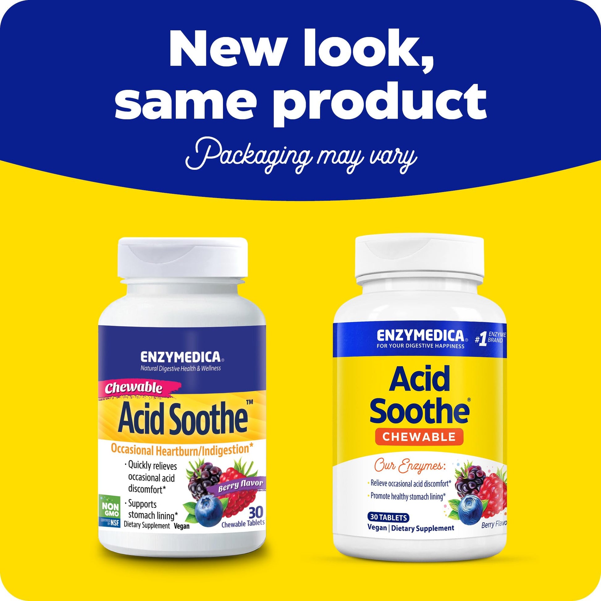 Enzymedica Acid Soothe Chewable Supplement for Women & Men - 60 Tablets Gsupps Australia