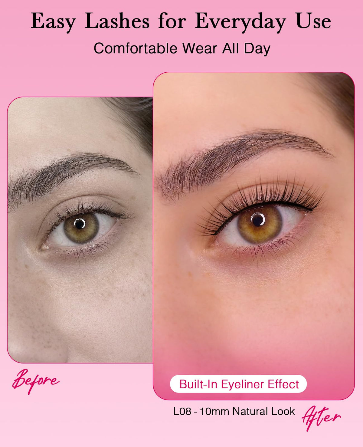 EMEDA Self Adhesive Eyelashes Natural Look No Glue Eyelashes EMEDA