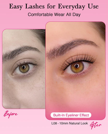 EMEDA Self Adhesive Eyelashes Natural Look No Glue Eyelashes EMEDA