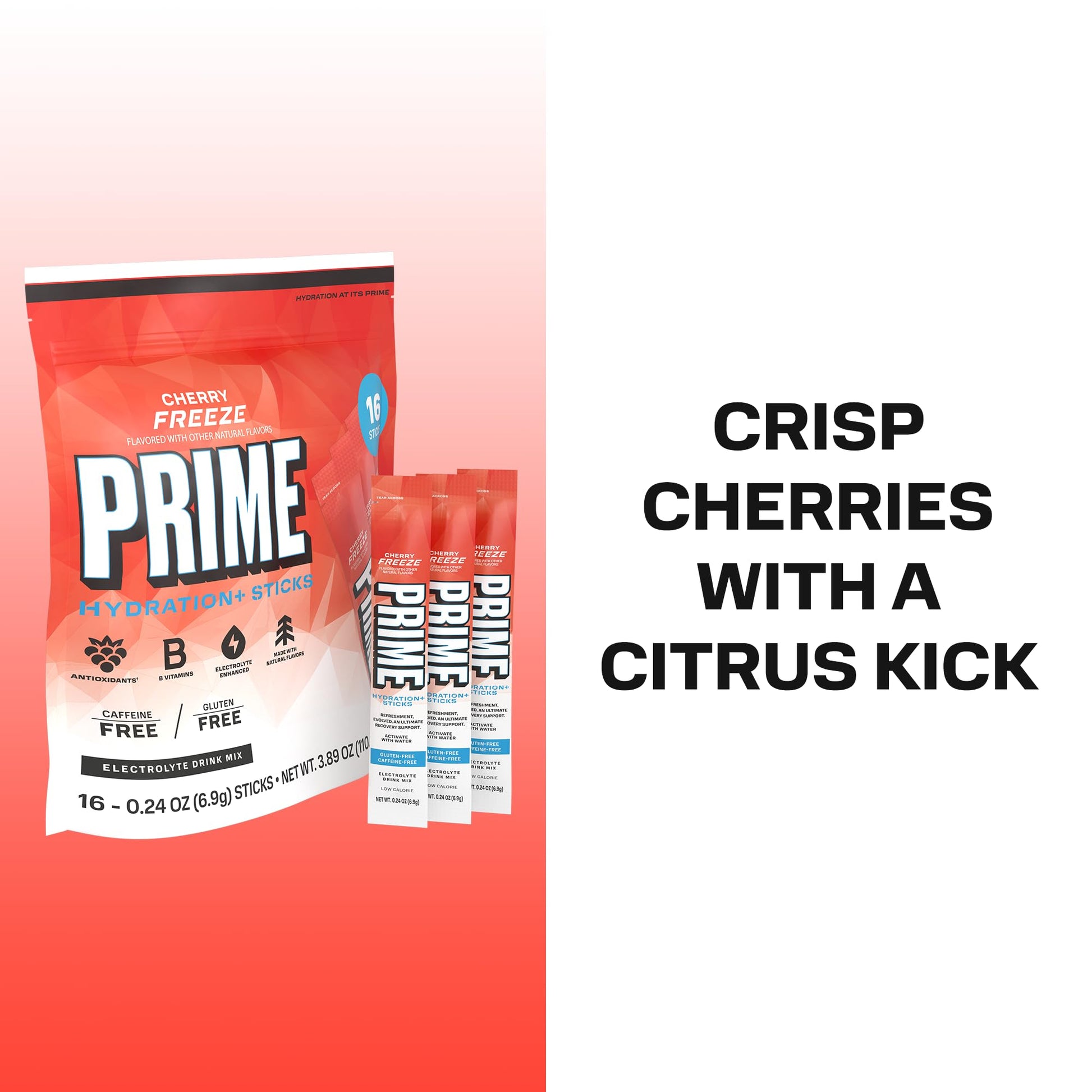 PRIME HYDRATION+ Electrolyte Powder Sticks, Cherry Freeze, Sugar Free Hydration Drink Mix with Potassium, Magnesium & B Vitamins PRIME HYDRATION buy australia supplements