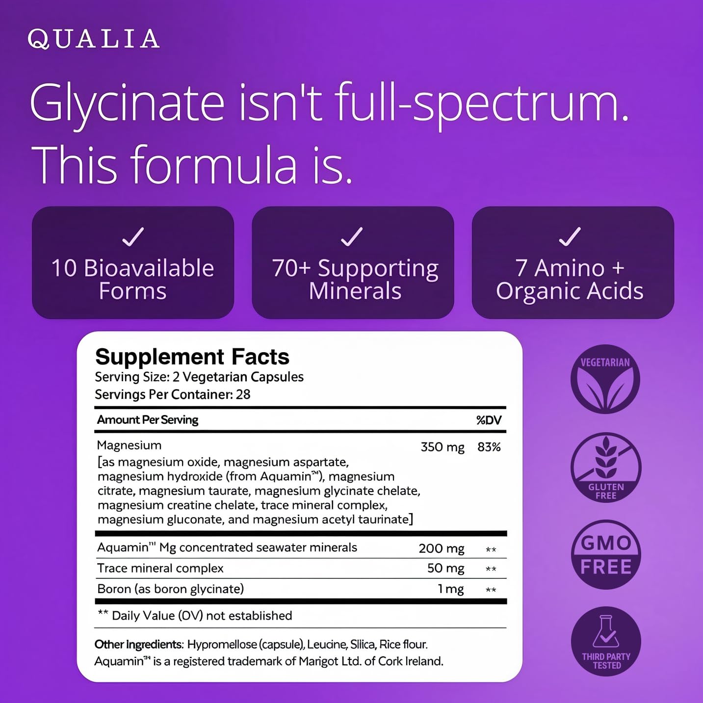 Qualia Magnesium Supplement | 10 Bioavailable Forms, Including Magnesium Glycinate, with 70+ Supporting Minerals, +7 Amino Acids | Doctor-Formulated to Support Sleep, Stress Relief, Heart, Relaxation QUALIA LIFE SCIENCES buy australia supplements