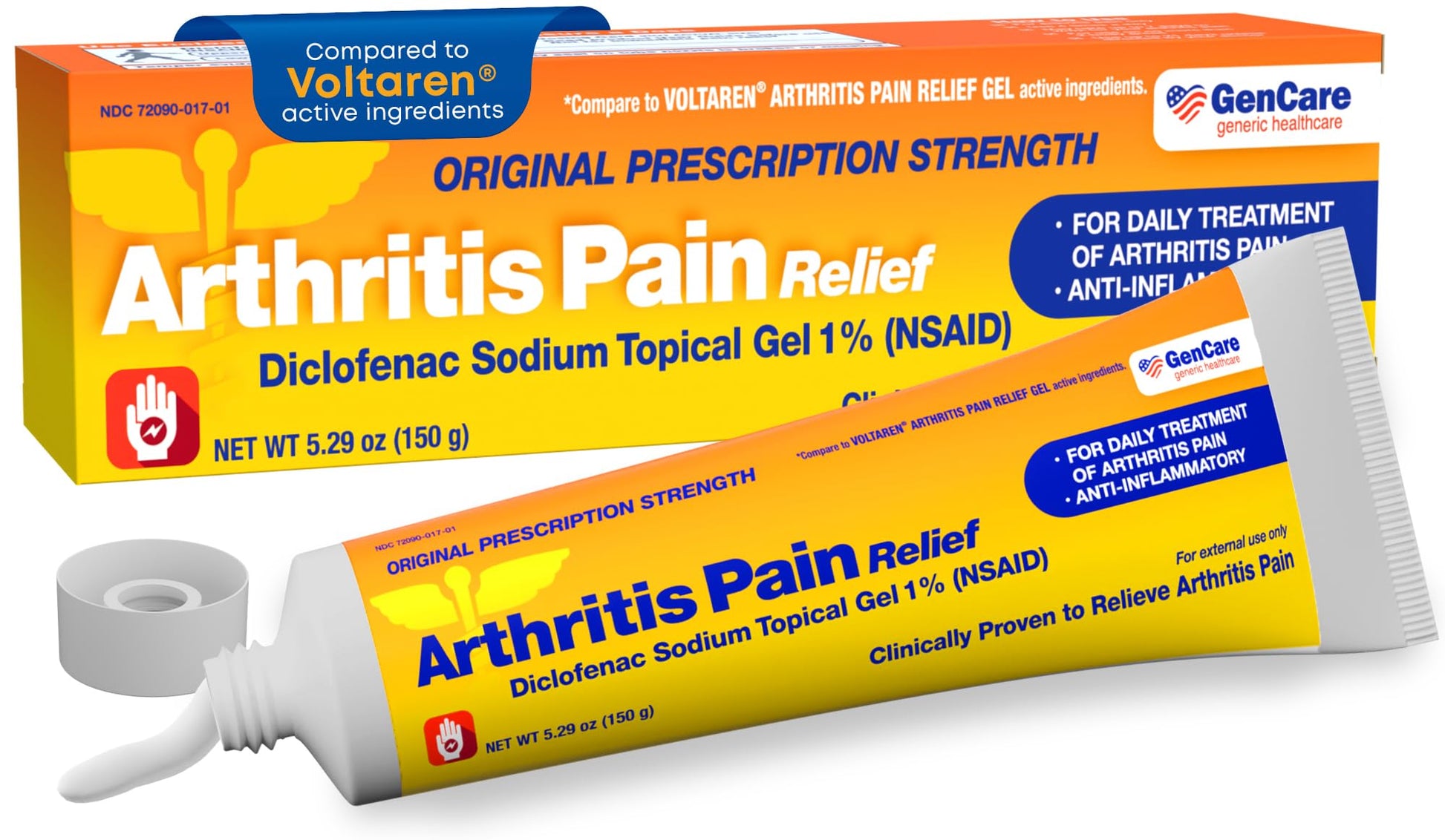 GenCare Arthritis Pain Relief Diclofenac Sodium Topical Gel 1 Percent (NSAID) - Clinically Proven Arthritis Pain Reliever - Compare to The Active Ingredient in Voltaren Gel (5.29 oz) GenCare buy australia supplements