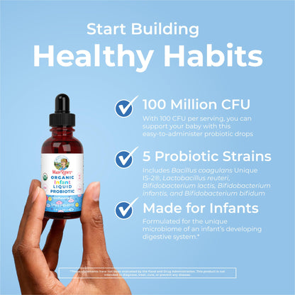 MaryRuth Organics USDA Organic Infant Liquid Probiotic Drops | Baby Essentials | Probiotics for Infants | Baby Probiotic Drops MARYRUTH'S