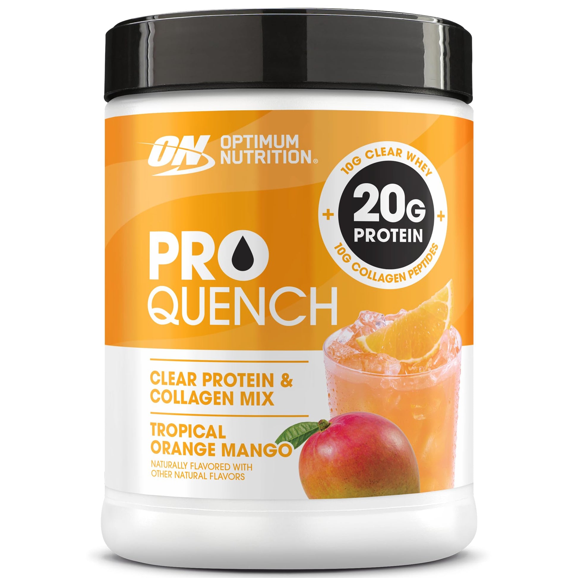 Optimum Nutrition Pro Quench, 10g Clear Protein, 10g Collagen peptides & Electrolyte Powder Drink Mix, Tropical Orange Mango, 20 Servings, Optimum Nutrition buy australia supplements