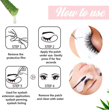 100 Pairs GreenLife Natural Hydrogel Eye Gel Pads - Collagen and Aloe Vera Patches for Under Eyes - Eyelash Extension Kit GreenLife