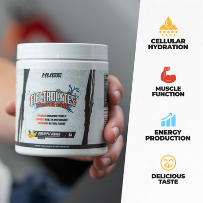 Huge Supplements Electrolytes Powder - Advanced Hydration Formula w/Full Electrolyte Profile - Sugar Free, No Artificial Flavors or Colors - 45 Servings (Artic Lime)
