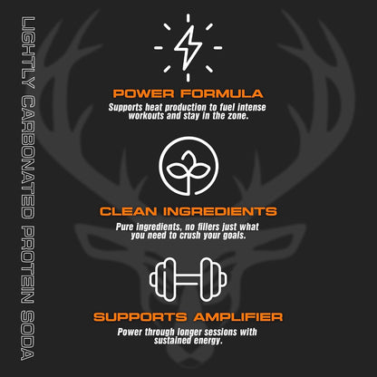 Bucked Up Lightly Carbonated Protein Soda | 25g Whey Isolate - Zero Sugar, Low Calorie, Caffeine Free, Clean Drink | Sparkling Protein Soda - 12 Pack, 16 oz Cans (Orange Cream)