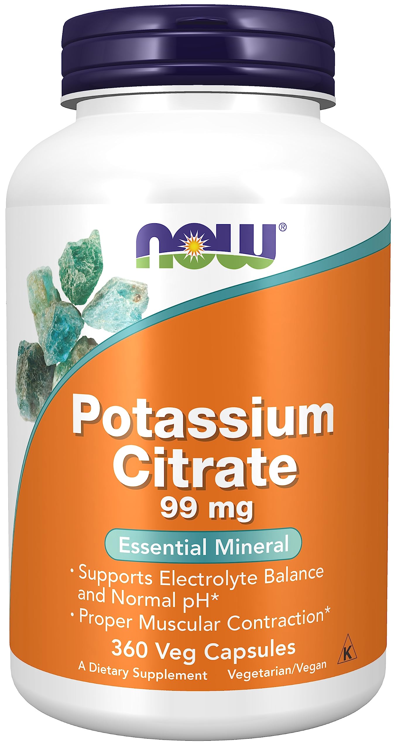 NOW Potassium Citrate 99 mg,180 Capsules Gsupps Australia
