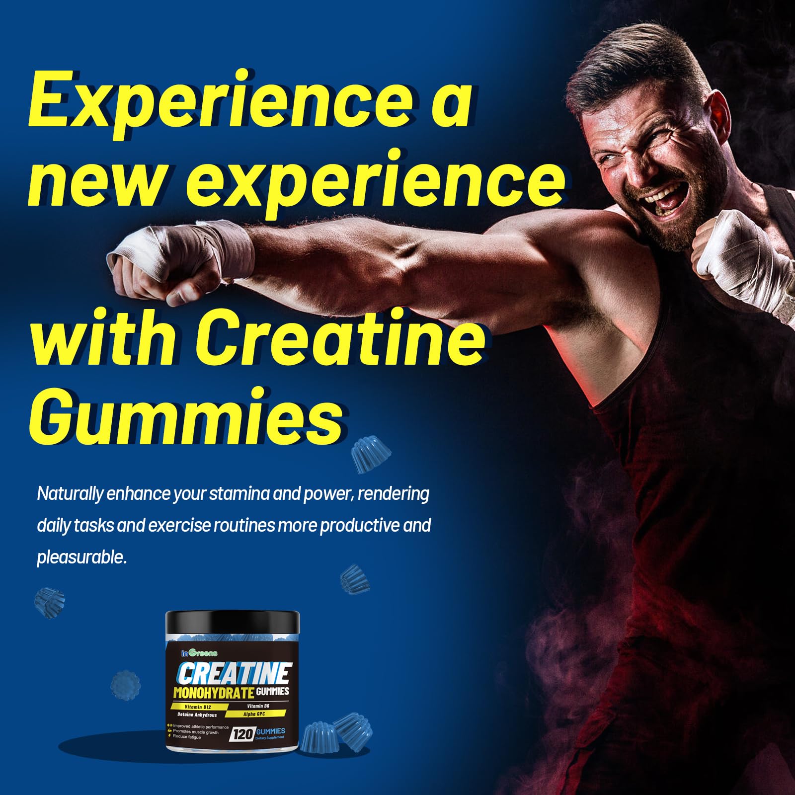 inGreens Creatine Monohydrate Gummies 6g per Serving, Sugar Free Creatine Supplements for Men & Women, Chewable Creatine for Muscle Growth, Strength, Energy inGreens buy australia supplements