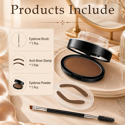 Eyebrow Stamp Powder Kit, Waterproof Long Lasting Eyebrow Seal Stamp with Brush, Quick 3 Seconds Natural Eyebrow Shaping, Easy Microblading Effect Brow Makeup Tool for Makeup Beginners (Dark Brown) Generic
