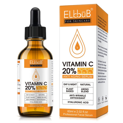 Premium 20% Vitamin C Serum For Face with Hyaluronic Acid, Retinol & Amino Acids - Boost Skin Collagen,Hydrate & Plump Skin, Anti Aging & Wrinkle Facial Serum 60ml ELBBUB