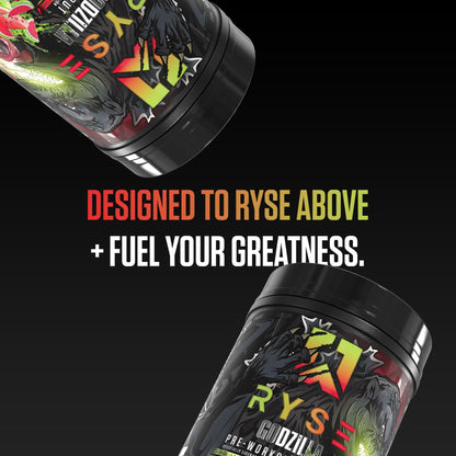 RYSE Godzilla X Noel Deyzel Pre Workout Powder - Monsterberry Lime - 400mg Caffeine, High Stim Pre-Workout for Men & Women with Citrulline & Beta Alanine - Energy, Pump & Focus - 20/40 Servings