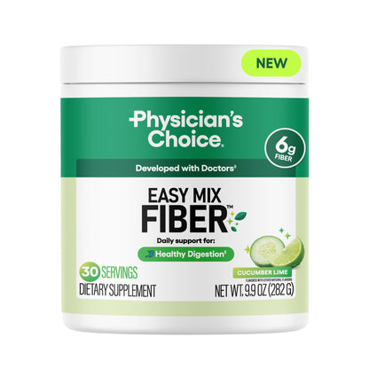 Physician's CHOICE Easy Mix Fiber for Digestive Health & Regularity - No Grit - Daily Prebiotic Soluble Fiber Powder Supplement Physician's CHOICE