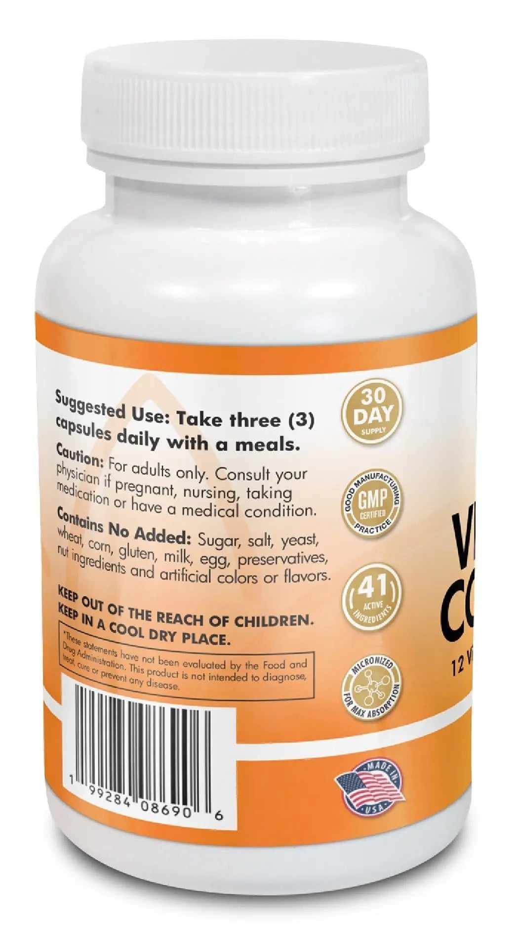 Vitamin Complex Multivitamins and Multiminerals - 12 Vitamins and 14 Minerals, Vitamin A C D3 E B1 B2 B3 B5 B6 B9 B12 H and Minerals Main Products buy australia supplements
