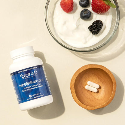 BRAINMD Dr Amen ProBRAINbiotics - 3 Billion CFU, 60 Capsules - Promotes Gut Health - Gluten Free - 60 Servings