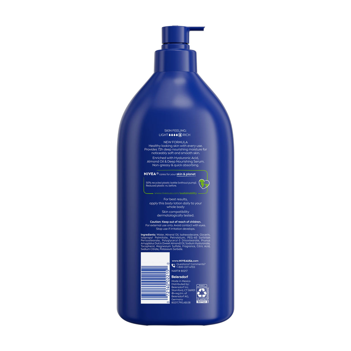 NIVEA Essentially Enriched Body Lotion Very Dry Skin, 33.8 Fl Oz Value Size NIVEA