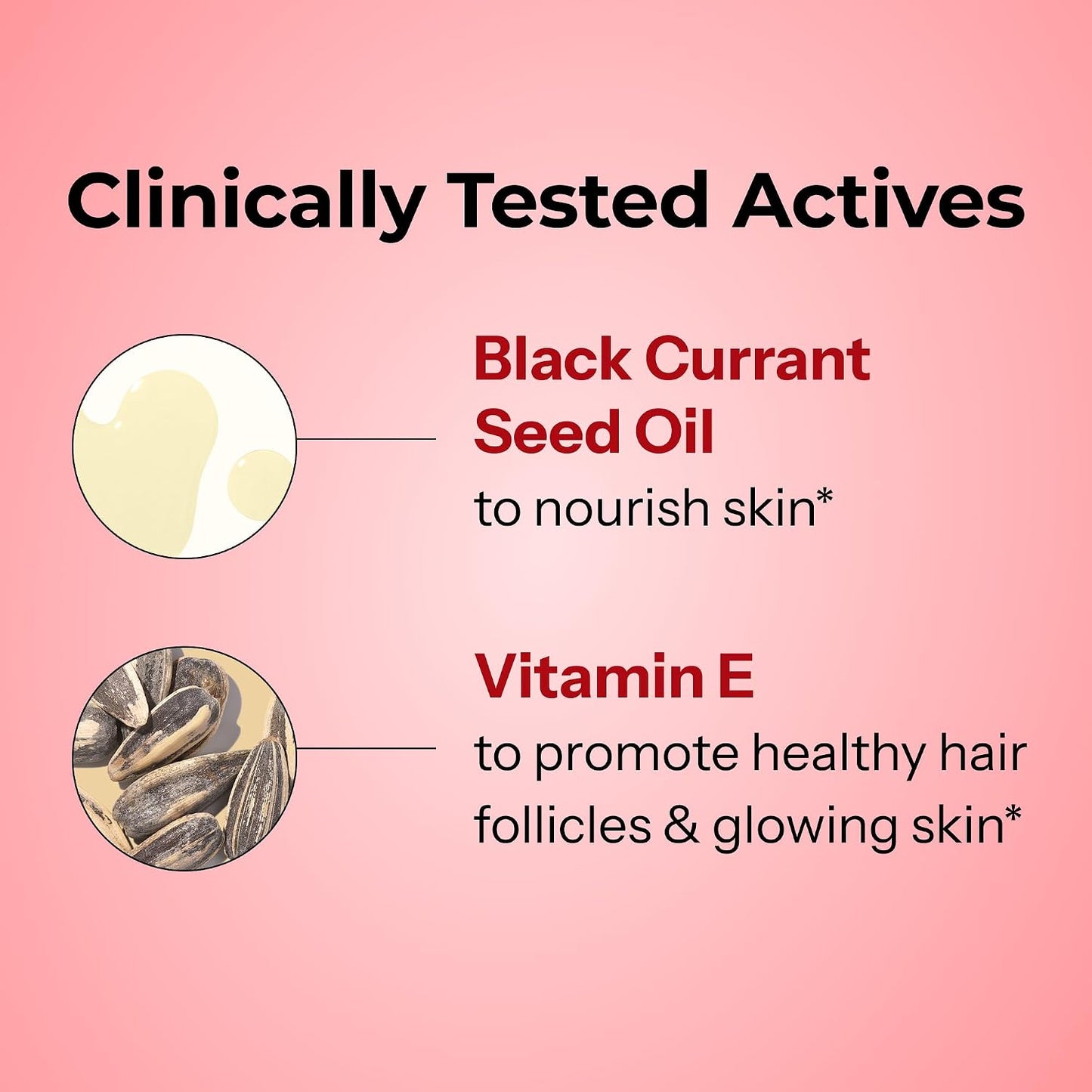 HUM Red Carpet Skin & Hair Vitamins for Women with Omega 3 Fatty Acids, Vitamin E, and Black Currant Seed Oil, Supplement for Skin Health & Healthy Hair Follicles Support, 60 Count
