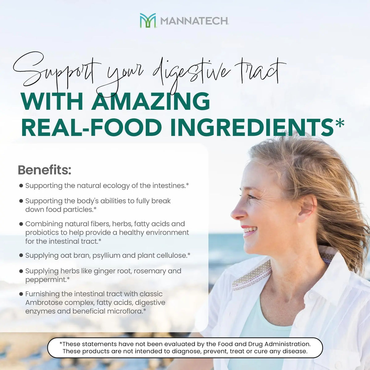 Mannatech Digestive Enzymes and Probiotics - Powered by Ambrotose Derived from The Aloe Vera Plant - Digestive and Colon Cleanser Helps Support Overall Gut Heath Mannatech