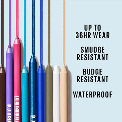 Maybelline TattooStudio Long-Lasting Sharpenable Eyeliner Pencil, Glide on Smooth Gel Pigments with 36 Hour Wear, Waterproof, Bold Brown, 1 Count MAYBELLINE