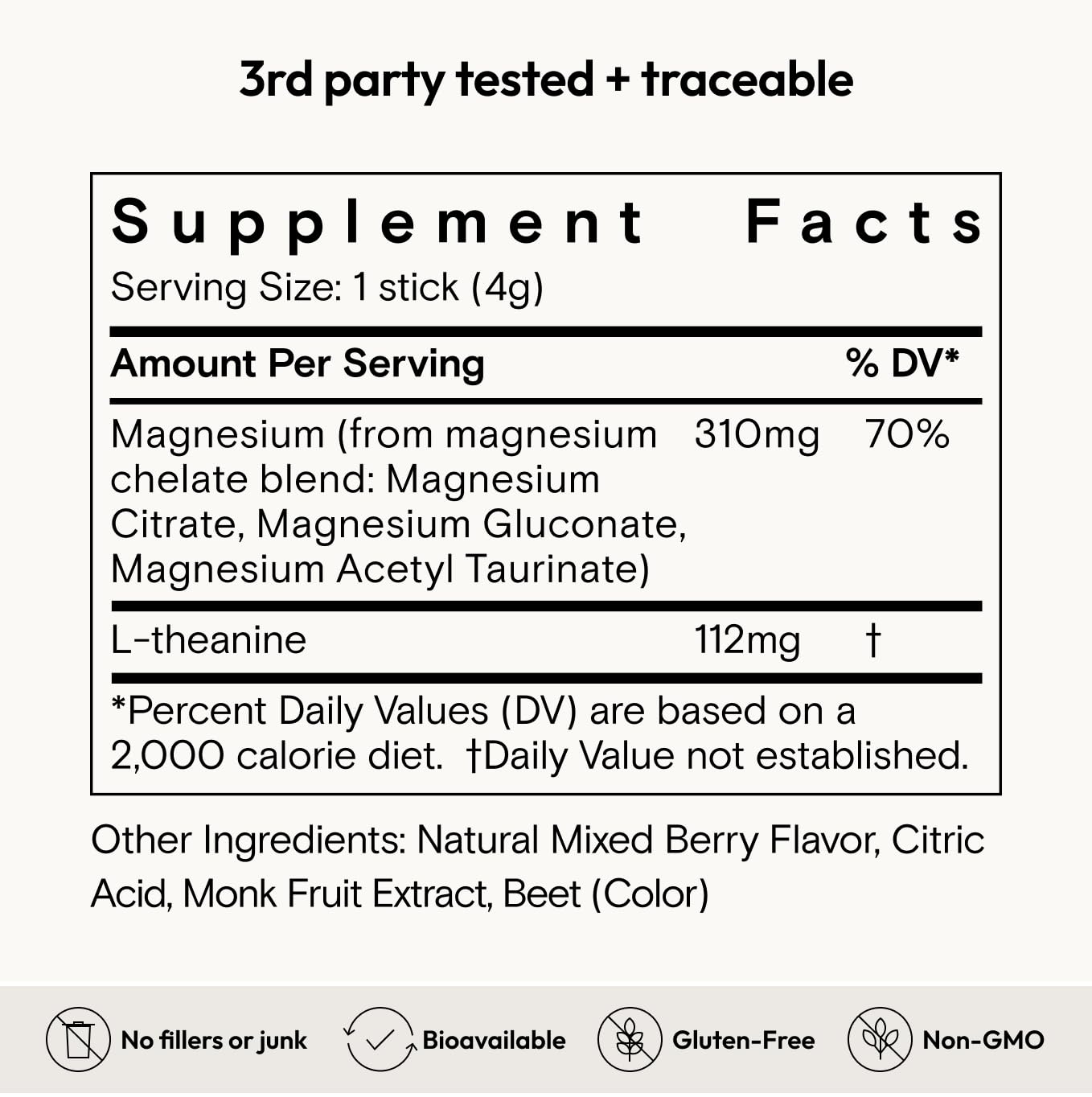 Moon Juice Magnesi-Om Magnesium Powder Supplement - Chelated Magnesium Complex + L-Theanine Blend for Rest, Relaxation & Regularity - Vegan, Non-GMO & No Sugar, Berry, 4.2 oz, 30 Servings