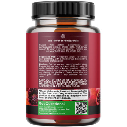 Advanced Pomegranate Extract Capsules - Powerful Antioxidant & Healthy Heart Support - Easy To Swallow Pomegranate Supplement - Superfood for Energy & Gut Health Support - Third Party Tested - 60 Ct Gsupps Australia