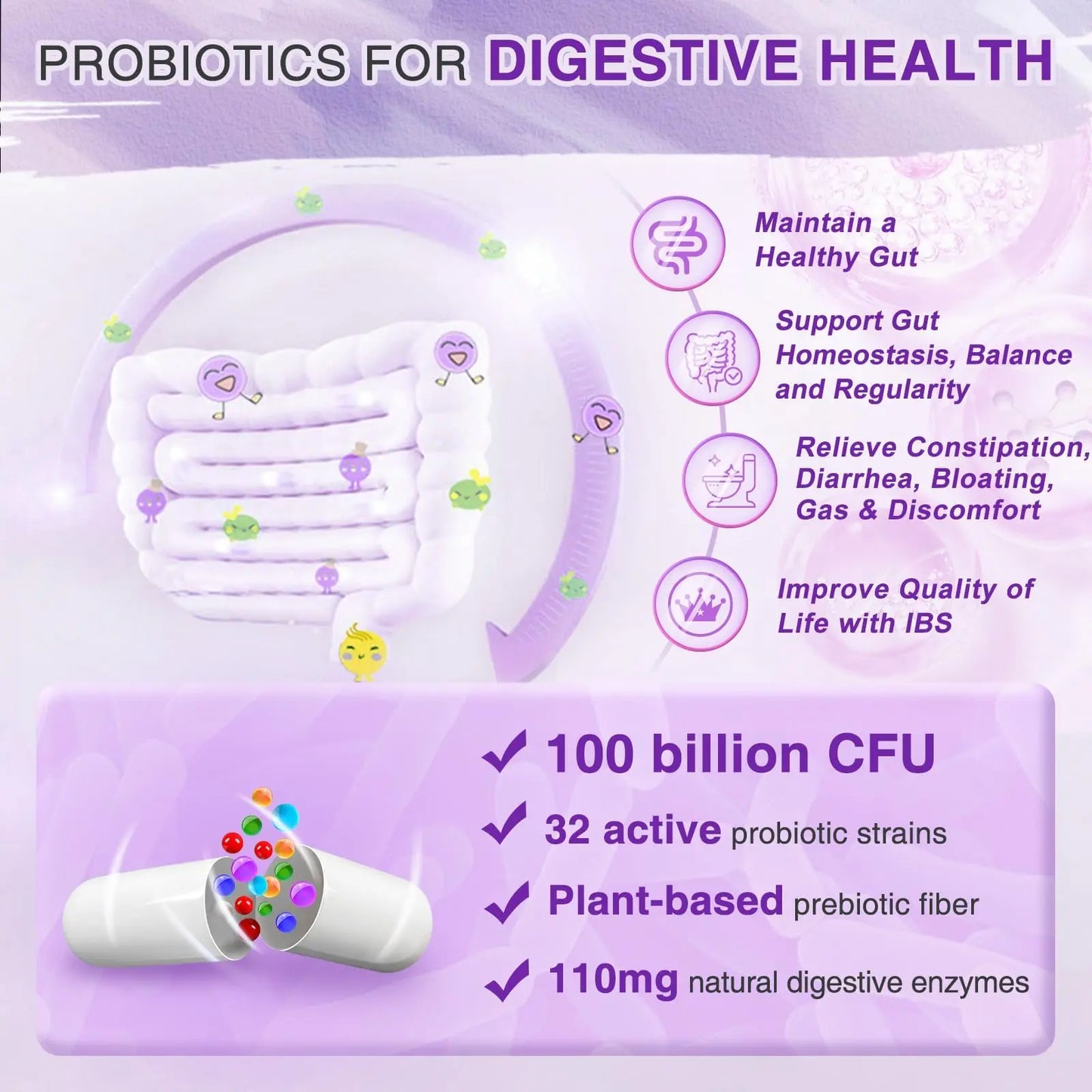 ZEBORA Probiotics for Women Digestive Health with Enzymes & Prebiotics 100 Billion CFUs| Vaginal Probiotics with D Mannose & Cranberry | Urinary Tract Health ZEBORA