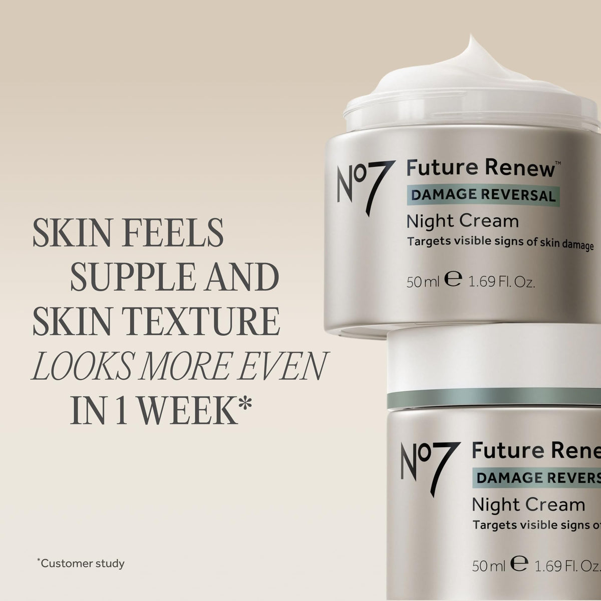 No7 Future Renew Damage Reversal Night Cream, 1.69 oz No7