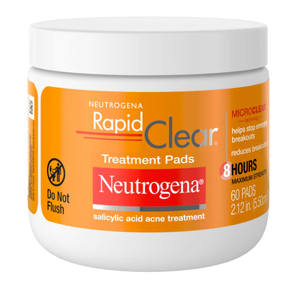 Neutrogena Rapid Clear Acne Treatment Pads, Salicylic Acid, 60 Count Neutrogena