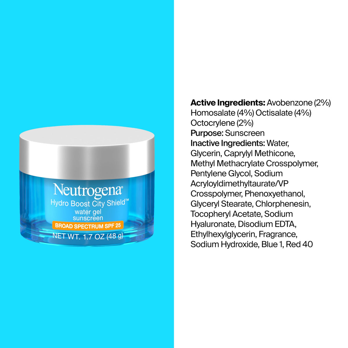 Neutrogena Hydro Boost City Shield Water Gel Face Moisturizer SPF 25 1.7 oz Neutrogena