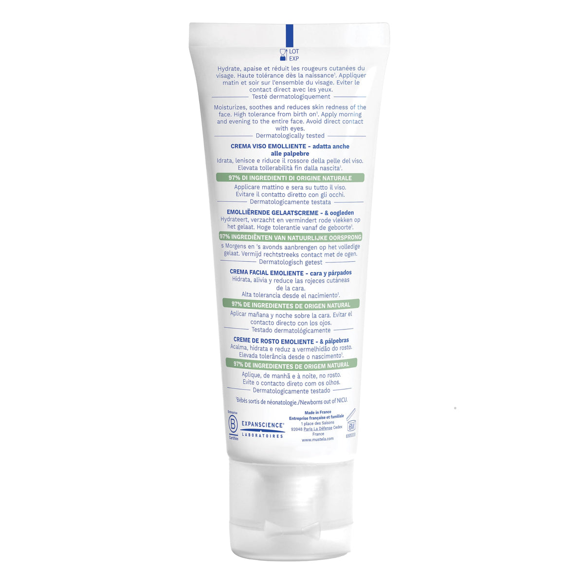 Mustela Stelatopia Eczema-Prone Skin Emollient Baby Face Cream - Face Moisturizer with Natural Avocado & Sunflower Oil - Fragrance-Free - 1.35 fl. oz. Mustela