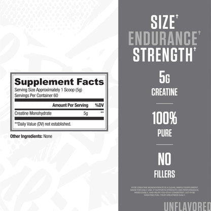 RYSE Creatine Monohydrate Powder - Unflavored - Supports Men & Women Lean Muscle Growth, Strength, Power, and Endurance - Helps Reduce Fatigue RYSE Up Supplements