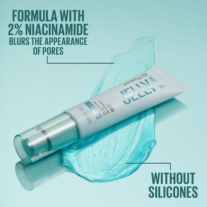 Maybelline Poreless Jelly Primer, Hydrating, Blurring Makeup Primer with 2% Niacinamide For Up To 24HR Make Up Wear, Clear, 1 Count MAYBELLINE
