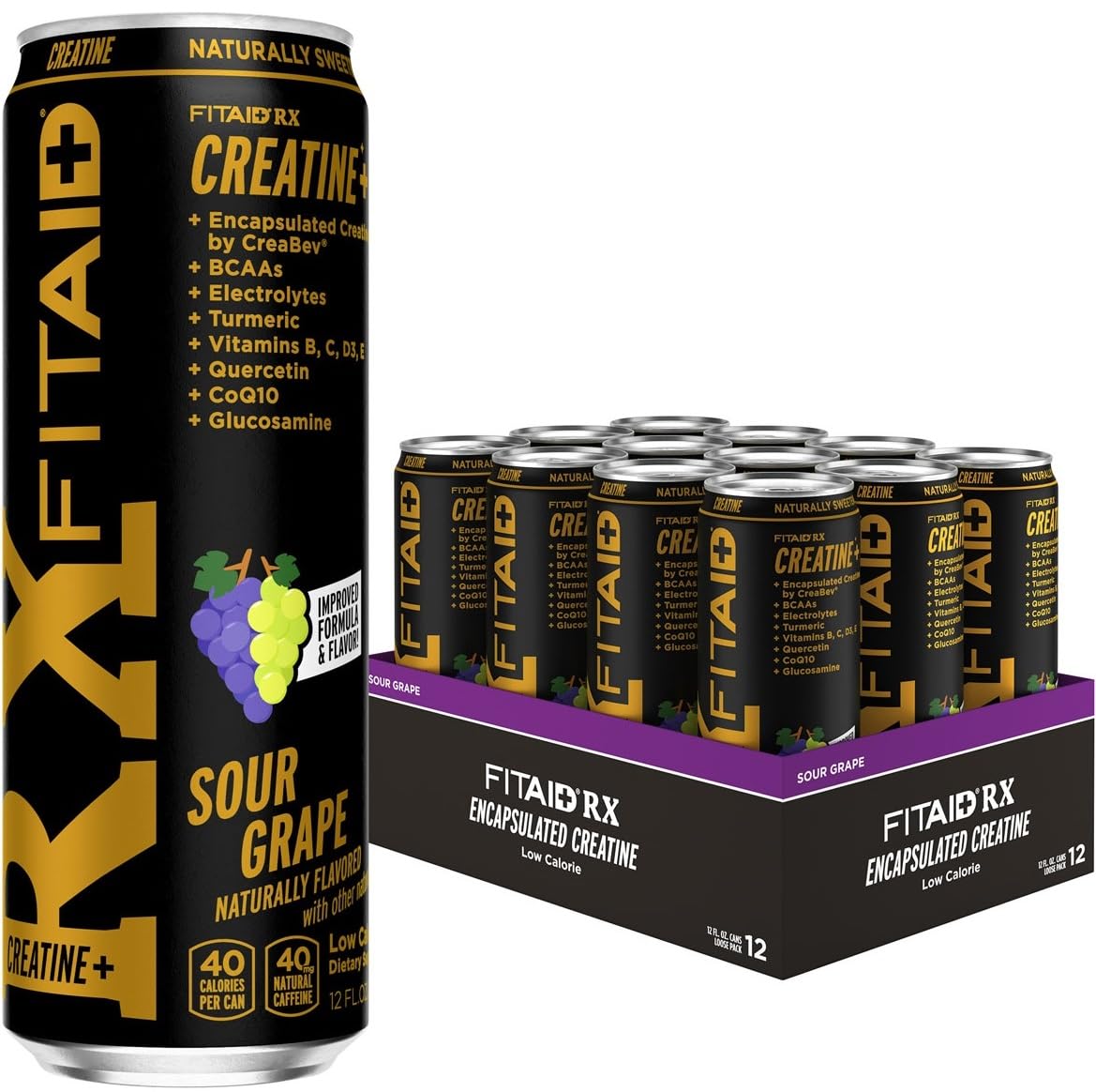 FITAID RX Recovery Blend Plus Creatine, Contains BCAAs, Glucosamine, Turmeric, B-Complex, Electrolytes, 12 Fl Oz (Pack of 12) LIFEAID buy australia supplements
