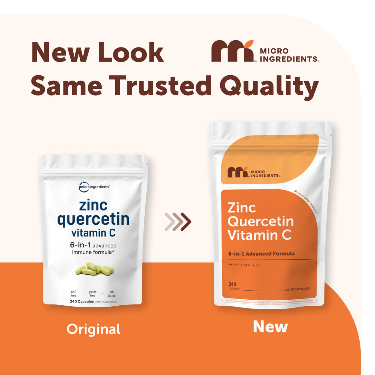 Micro Ingredients Quercetin with Vitamin C and Zinc, 240 Capsules | Quercetin 500mg, Vitamin C 500mg, Zinc 50mg (Picolinate, Citrate, Glycinate, Gluconate) Micro Ingredients