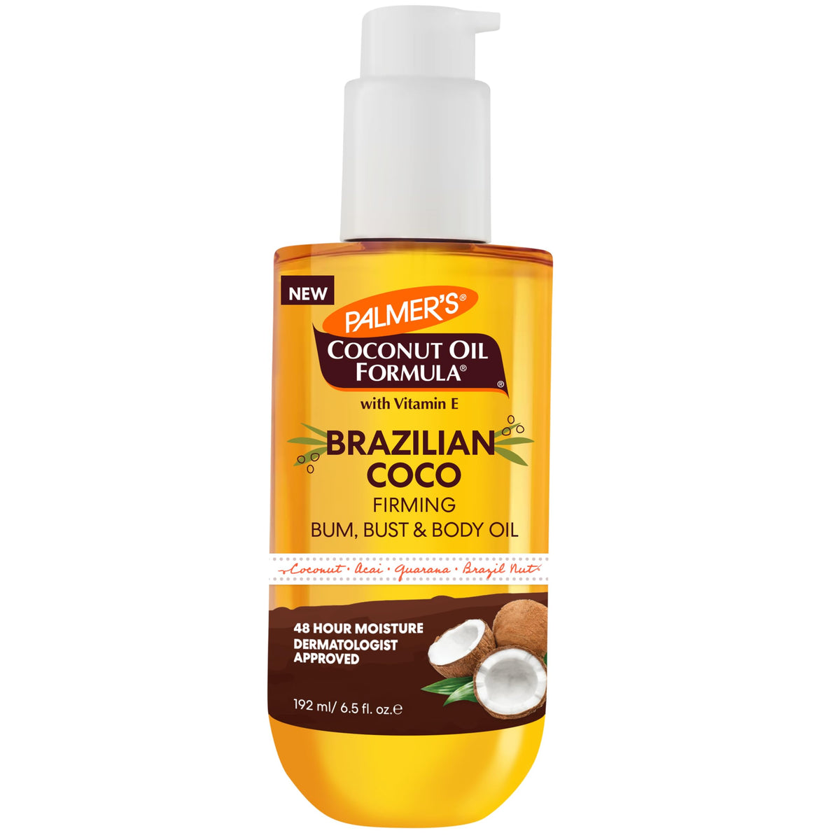 Palmer's Brazilian Cocoa Firming Body Oil, Coconut Oil Formula (6.5 Fl Oz) Palmer's