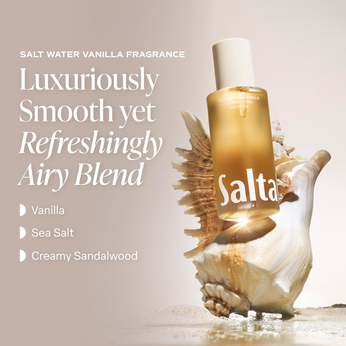 Saltair Body Oil | Salt Water Vanilla After Shower Moisturizer | 4 fl oz Saltair