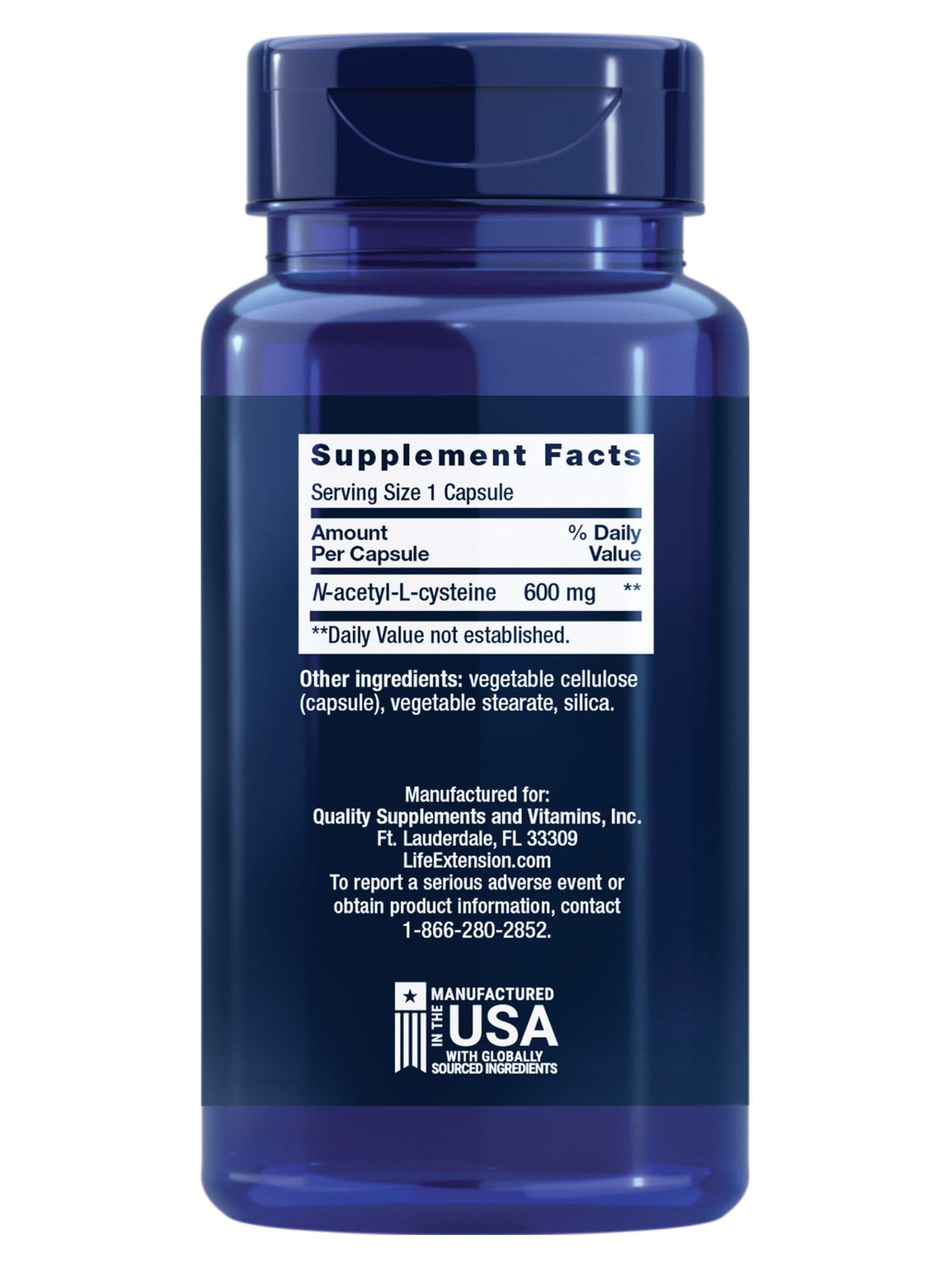 Life Extension N-Acetyl-L-Cysteine (NAC), Immune, Respiratory, Liver Health, NAC 600 mg, Potent antioxidant Support Life Extension